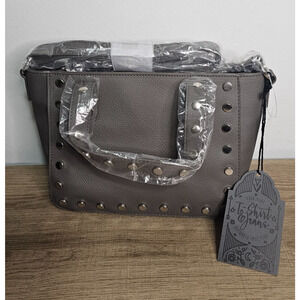 T-Shirt and Jeans Women's Purse/Handbag Gray w/ Silver Studs New with Tags $42